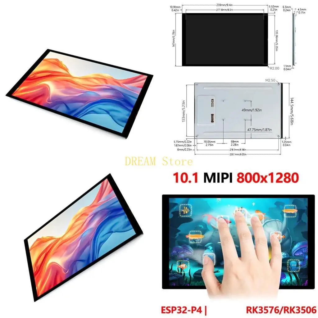 

10.1 Inches Vertical LCD Screen Display 800x1280 for ESP32P4 with Adjustable Orientation best sale