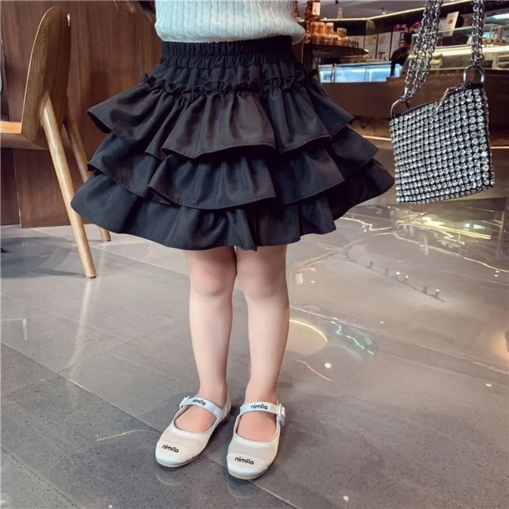Fashion Elastic Waist Pleated Cake Skirts Sweet Lightweight Bubble Skirts Ballet Style Princess Skirts Children