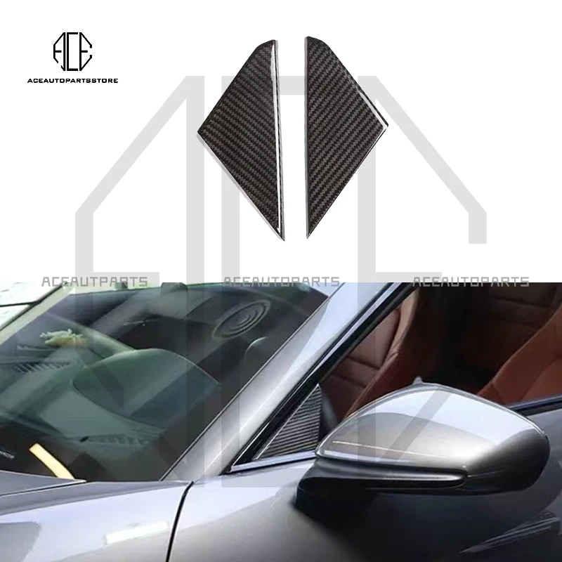 For Porsche 911-992 2019-2022 A Pillar Triangle Decoration Frame Cover 100% Real Carbon Fiber Car Interior Accessories