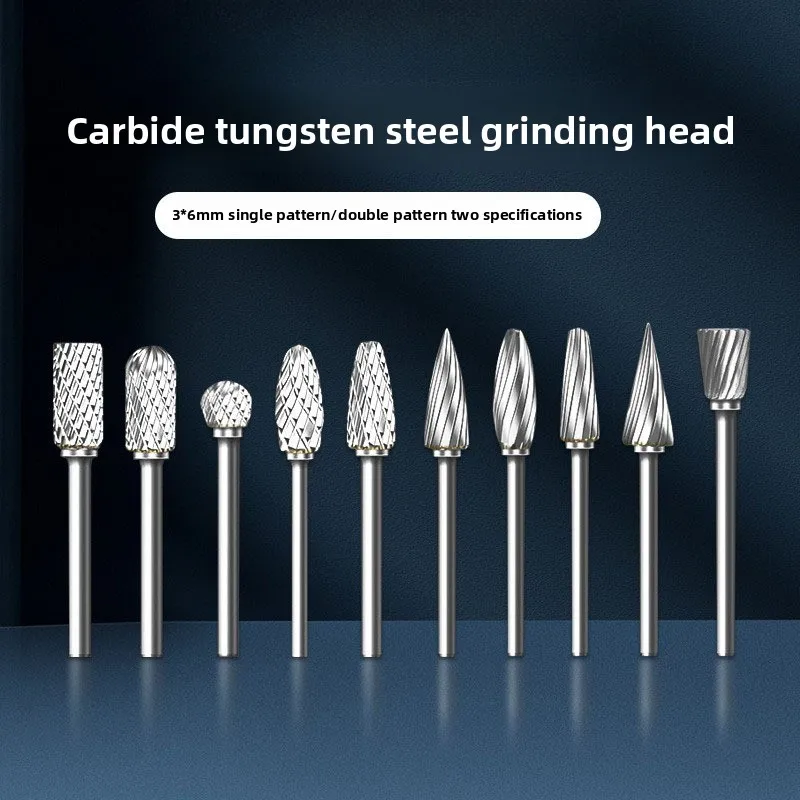 

3 * 6mm hard alloy tungsten steel grinding head rotary file milling cutter head wood root carving grinding head carving knife