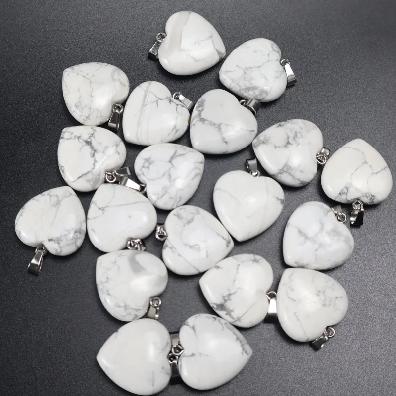 

QY новый говлит натуральный камень в форме сердца полудрагоценные камни кулон для изготовления DIY модный браслет ожерелье