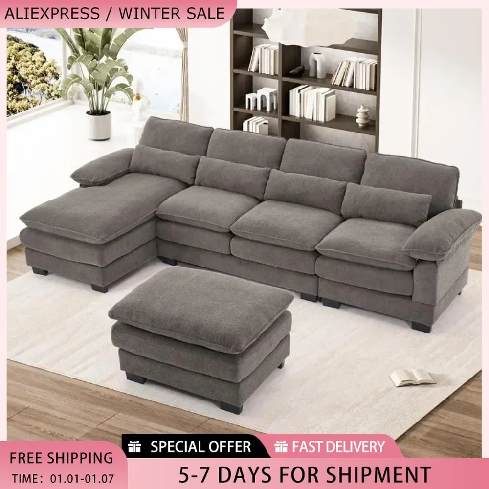 Sectional Sofa Deep Seat Cloud Couch,114