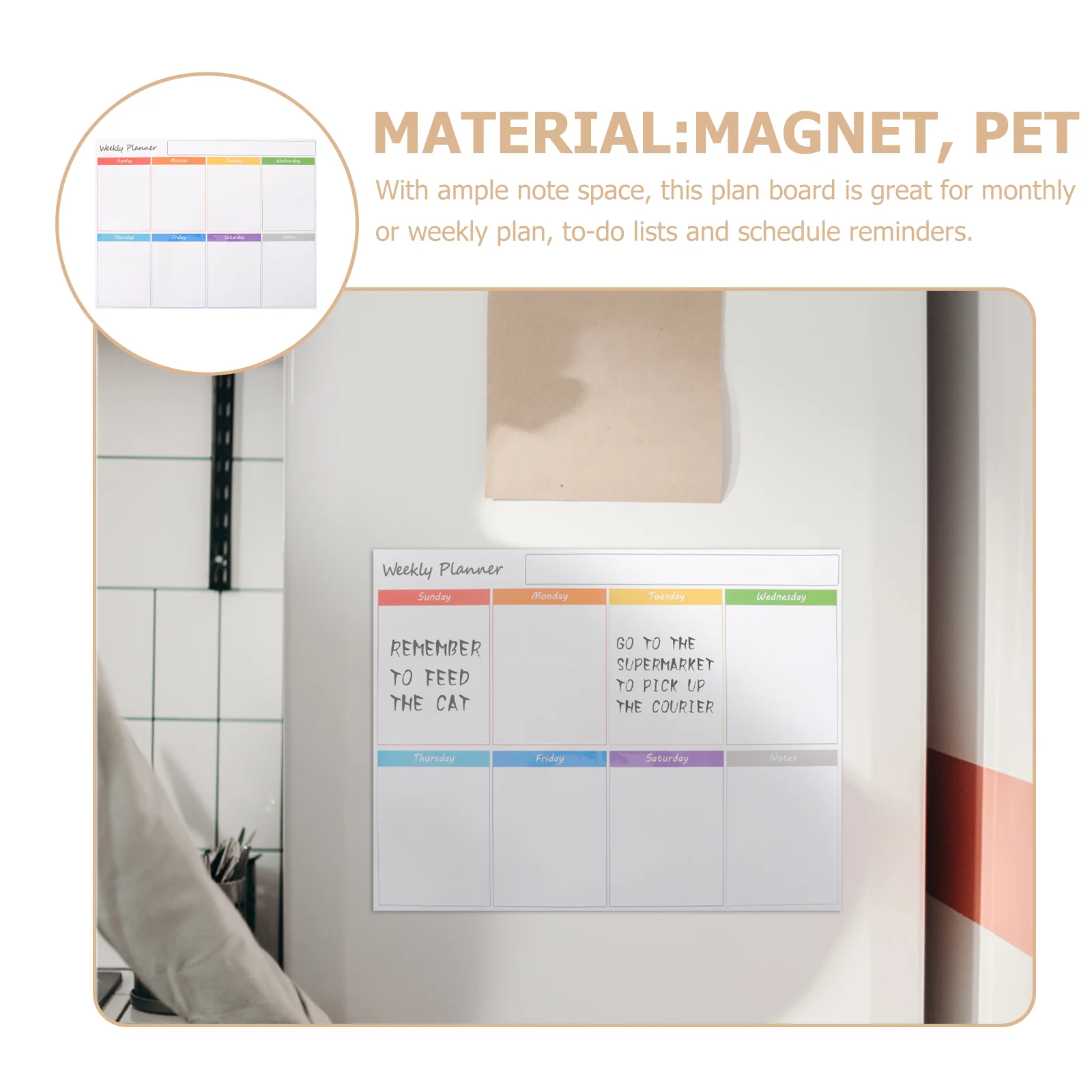 Monthly Planner Fridge Magnets Schedule Board Dry Erase Magnetic Whiteboard Calendar