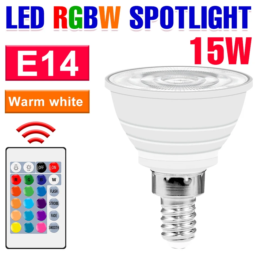 RGB LED Lamp E27 Licht 220V Kleurrijke Gloeilampen E14 Spotlight LED Magische Lamp GU10 Sfeer Lamp MR16 Kleur decoratie Lampen