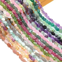 Natural Stone Irregular Morganite Jades Agates Amazonite Lapis Quartz Loose Spacer Beads For Jewelry Making DIY Bracelet 3-5MM