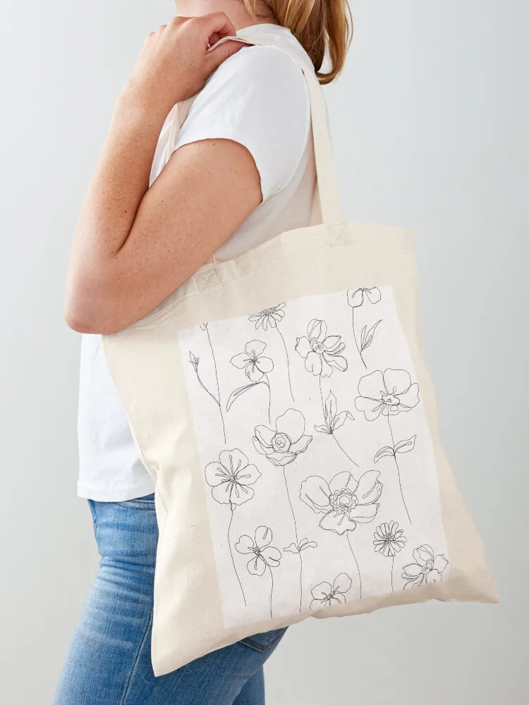 Botanical floral illustration - Botanicals White Tote Bag shopper bags for women Lady bags ecological bags reusable shopping bag