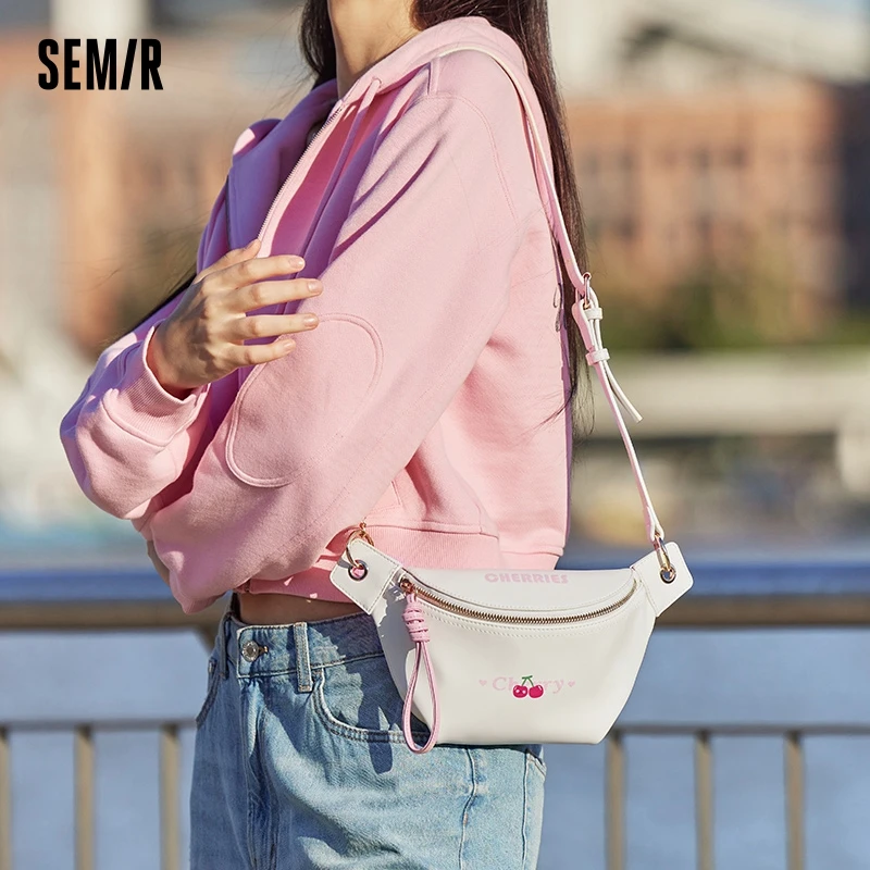 Semir Bag Chest Bag Women 2024 New Sweet Cherry Crossbody Bag Cute Women's Bag Casual Textured Shoulder Bag