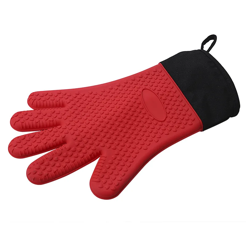 

Heat Resistant Silicone Oven Mitts with Internal Cotton Layer BBQ and Cooking Mittens with Durable Shell for Kitchen Use