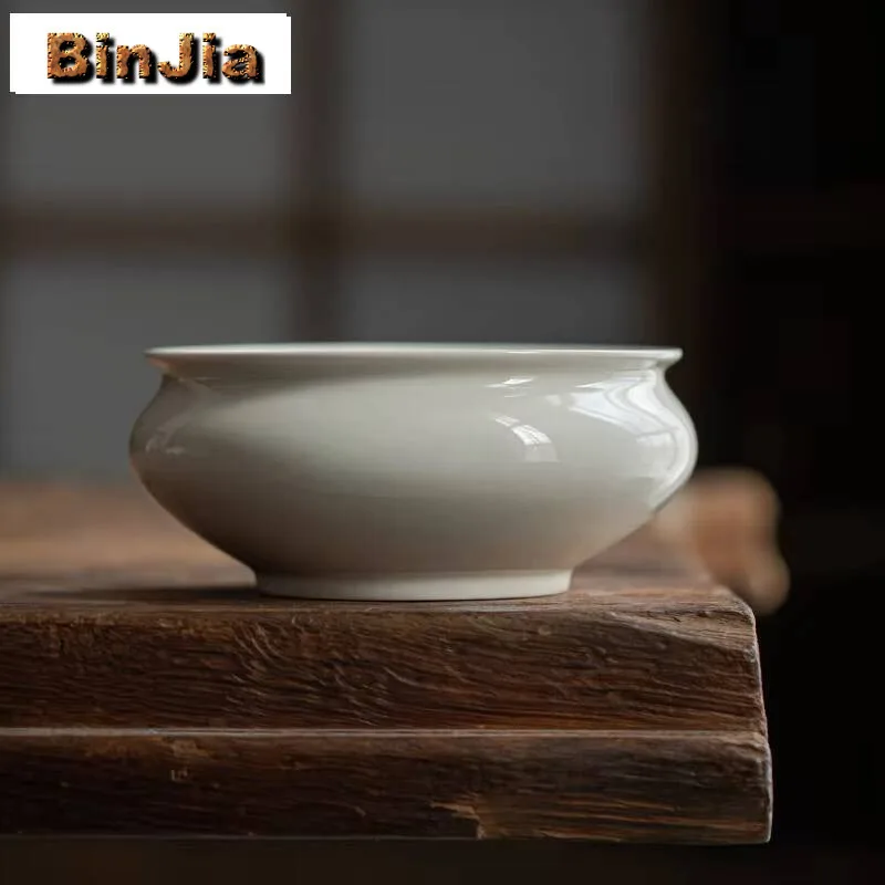 

600ml Plant Ash Tea Washing Japanese Large Water Bowl Jianshui Elegant Wash Writing-brush Washer Chaxi Supplies Gifts Ornaments