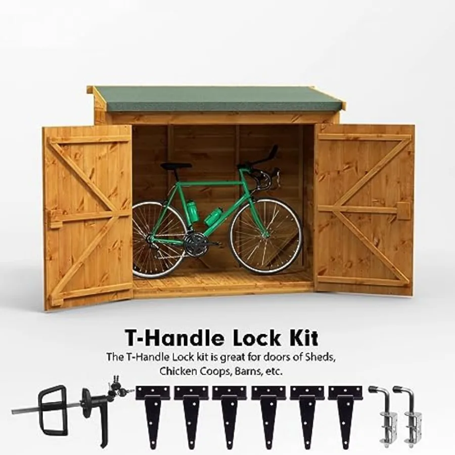 Installed shed door hardware