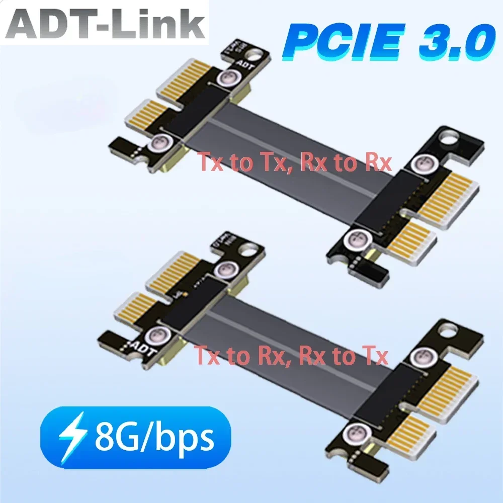 ADT-Link PCIE 3.0 x1 Riser Extender Jumper Cable x1 to x1 Tx-Tx/-Rx Male to Male Female to Female x1 Board to Board Adapter 8Gbs