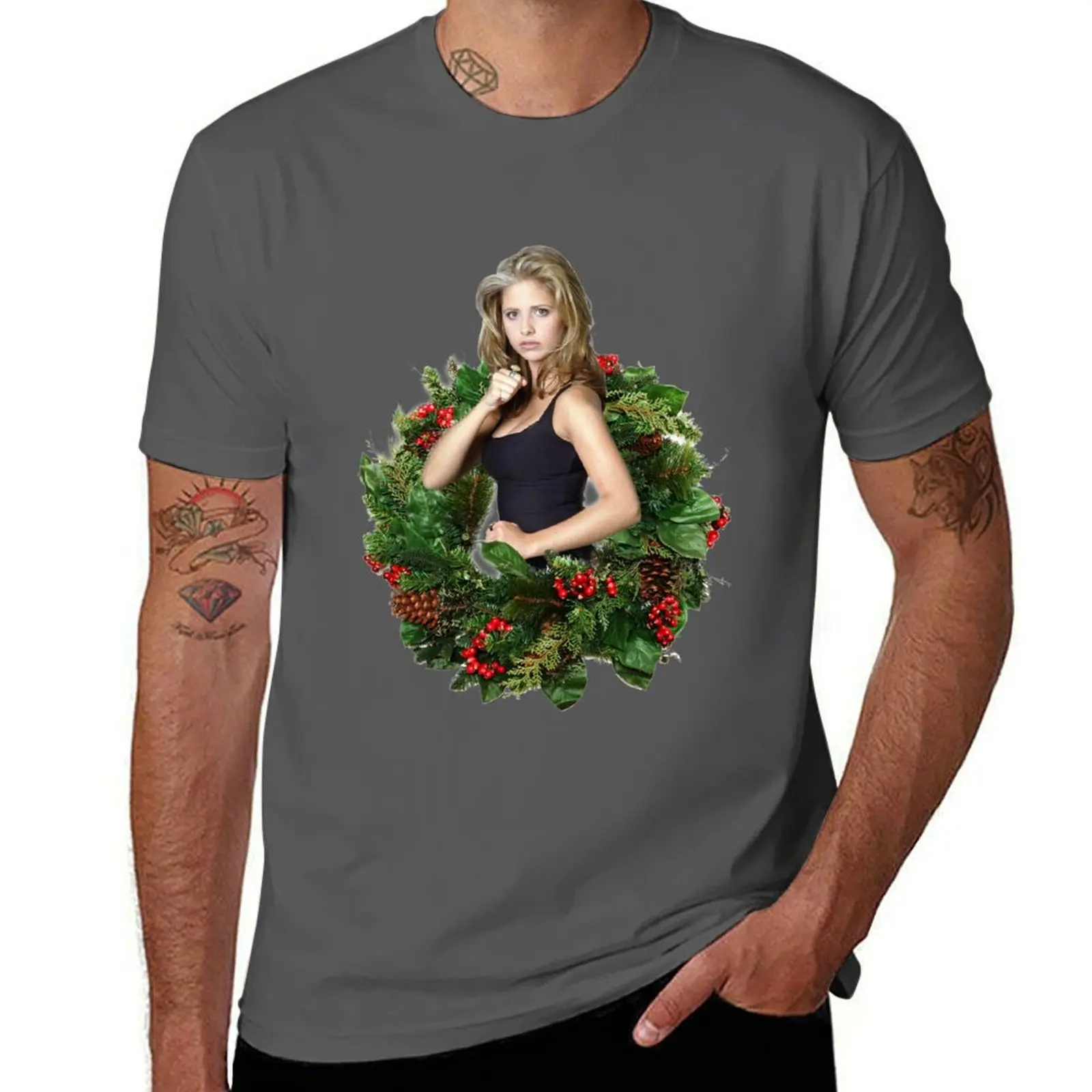 Buffy Summers / Buffy the vampire slayer - Christmas Edition T-Shirt anime clothes heavyweights men clothes