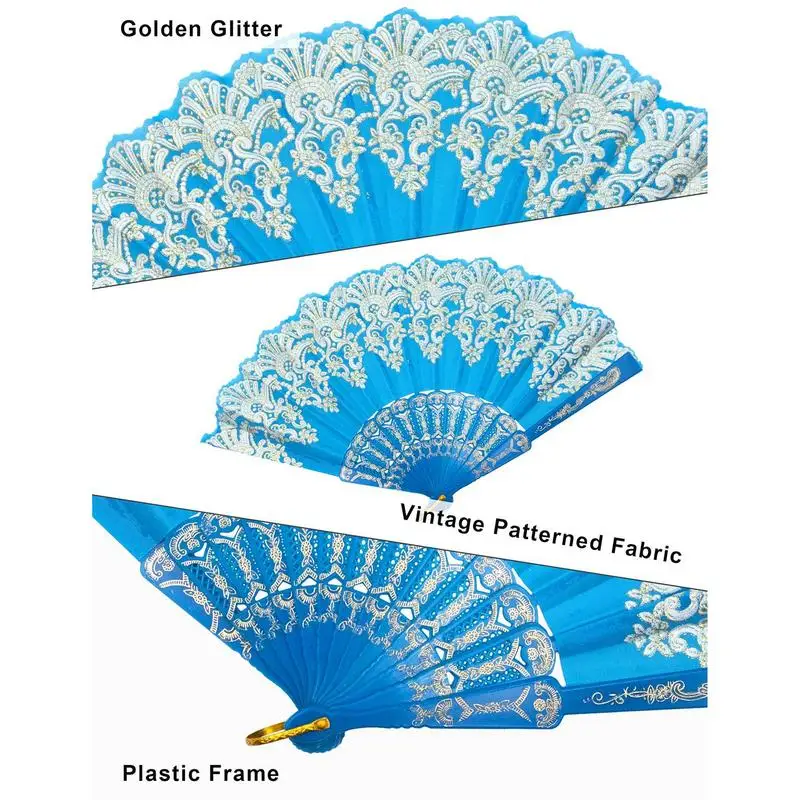 Folding Handheld Fans Chinese Style Summer Fan Elegant Floral Hand Fan Vintage Hand Fan With Tassel For Church Decoration 1pc