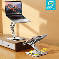 Eary Aluminium Laptop Tablet Stand With 360° Rotatable Height Angle Adjustment Metal Base Foldable Multifunctional Book Bracket
