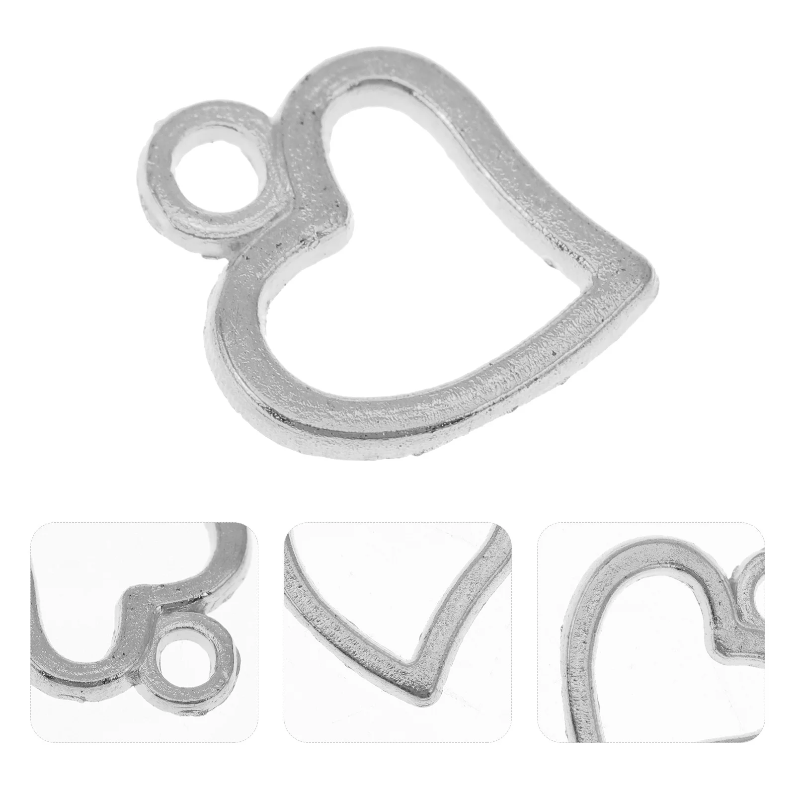 100 قطعة إكسسوارات مجوهرات على شكل قلب المعلقات سبائك جوفاء قلادة ذاتية الصنع لسوار القرط مفتاح سلسلة صنع الحرف اليدوية