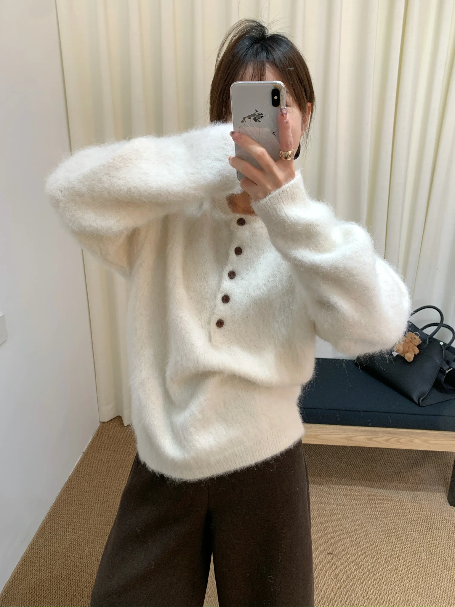 

Мягкий вязаный свитер с открытым воротником, осенний модный женский кардиган с длинными рукавами, удобный, дышащий, цветной