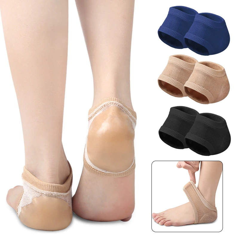 1 Pair Solid Cracked Foot Feet Care Sock Elastic Durable Gel Heel Socks Universal Dry Hard Foot Skin Protector Shoe Accessories