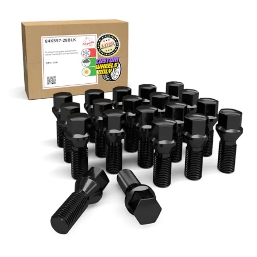 

Комплект из 20 колесных болтов M14 x 1.25 с конической головкой, длина шпильки 28 мм, диаметр головки 17 мм, для BMW 3, 4, 5, 7, 8 серий, M2, M4, M5, M8