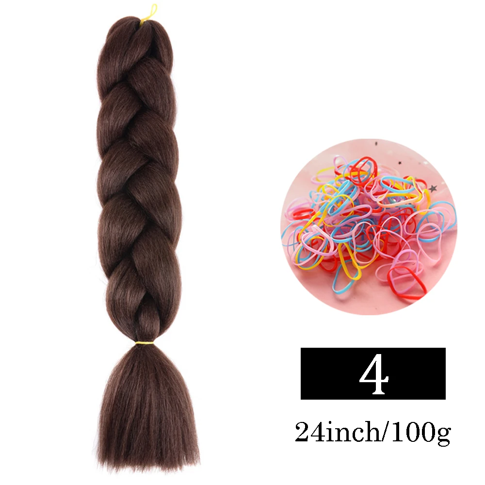 24-Zoll-Jumbo-Zöpfe, Verlängerungen, synthetisches Flechthaar, Afro-Ombre-Farbe, Kanekalon-Haar für Kinder, Zopf