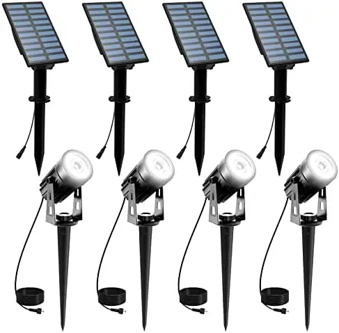 

Solar Spot Lights Outdoor 4 Pack IP65 Waterproof Landscape Spotlights with Separate Panel Auto On/Off for Garden Pathway