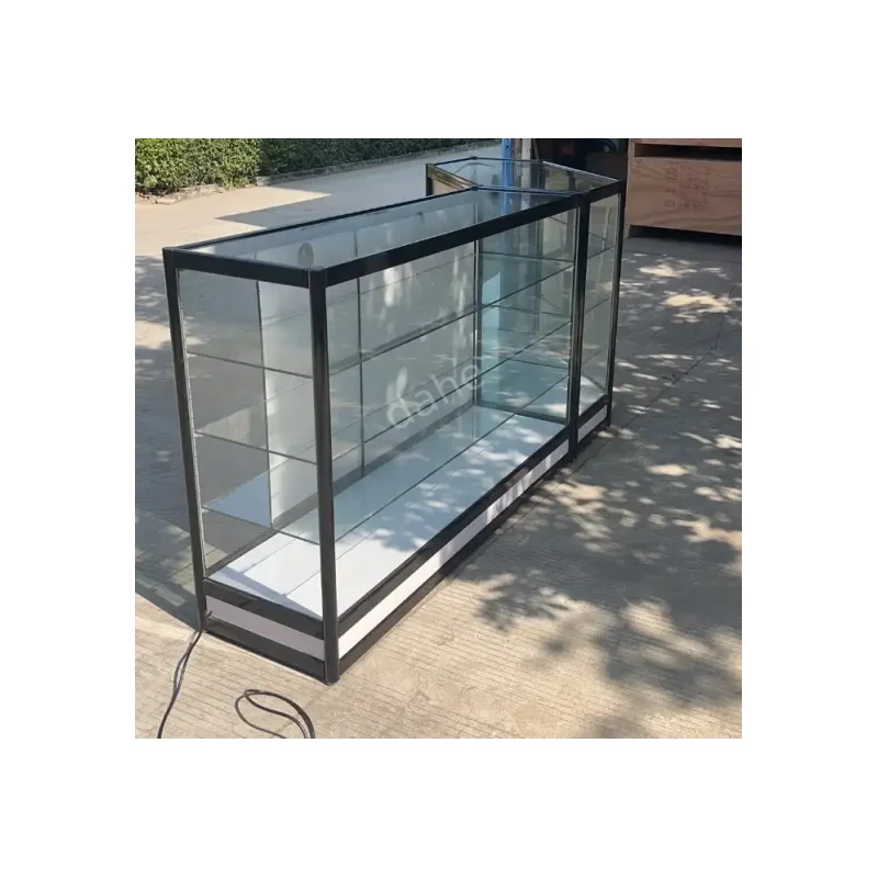 

Custom.4ft aluminum tempered glass display cabinet with lock LED lights for retail smoke shop vitrine display counters showcase