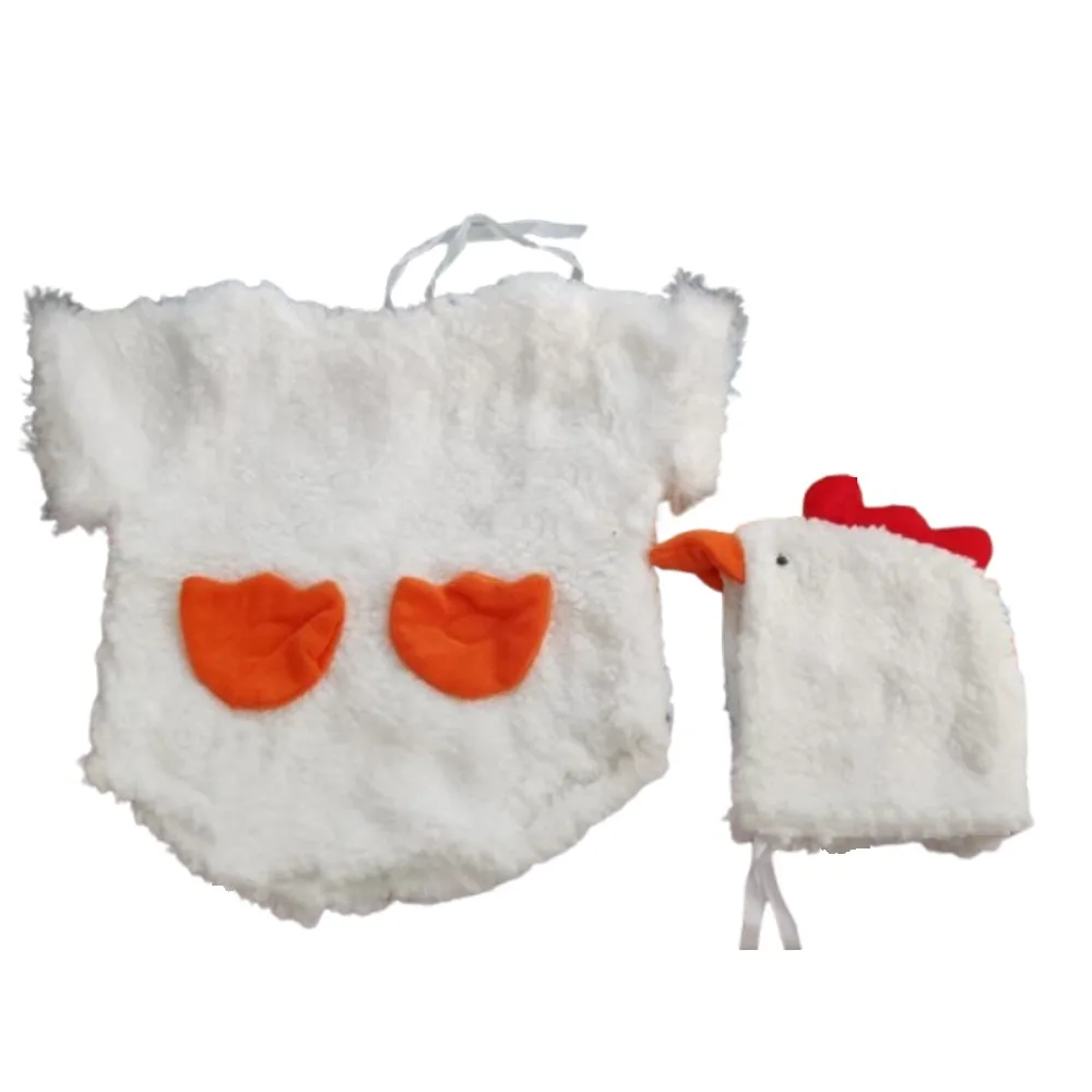 Creative Chicken Baby Photography Suit Furry Romper Cute Design Chick Newborn Baby Costume Unisex Animals Bodysuit Hat Set