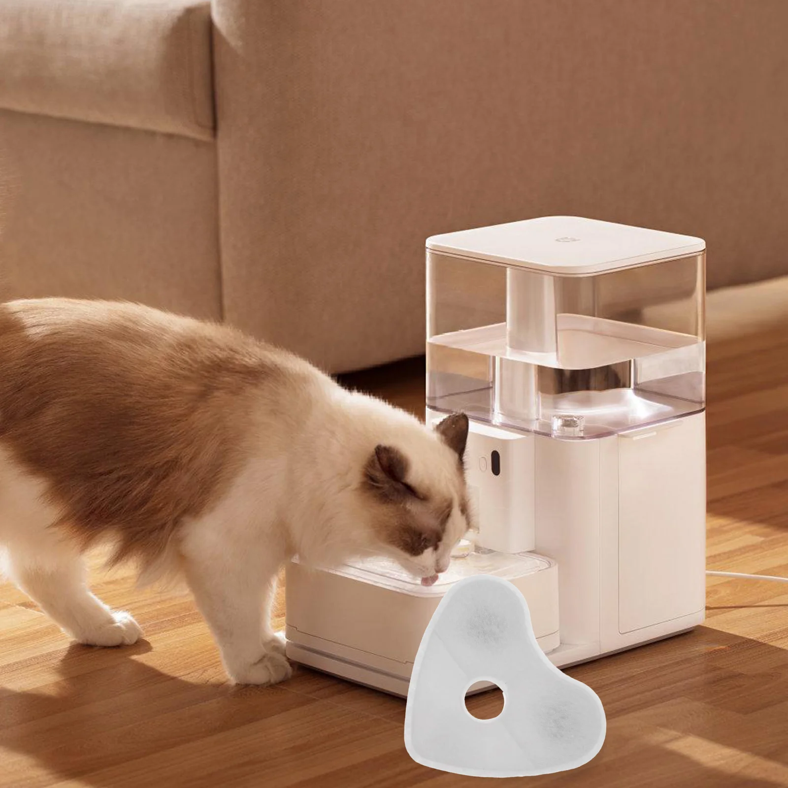 

4pcs Pet Water Fountain Filter Coconut Shell Activated Dog Water Dispenser Filters Resin Removes