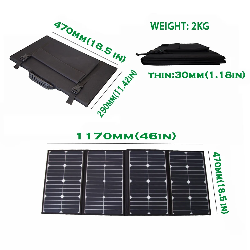 Portable 100 Watt Folding Solar Panel Charger For Camping RV Solar Power Controller And Charging Device view 5