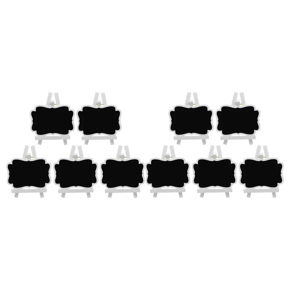 10Pcs Small Wooden Chalkboard Signs Mini Blackboard Reusable Tabletop Display Party Food Tags Catering Supplies