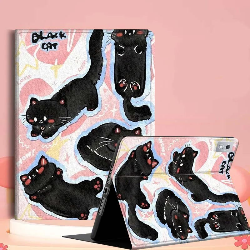 

Black Cat Collage Art Pattern Case For Lenovo Pad Tab Legion Xiaoxin Y900 Y700 K10 M10 P11 3rd Pro GT Plus Gen Cover Tablet