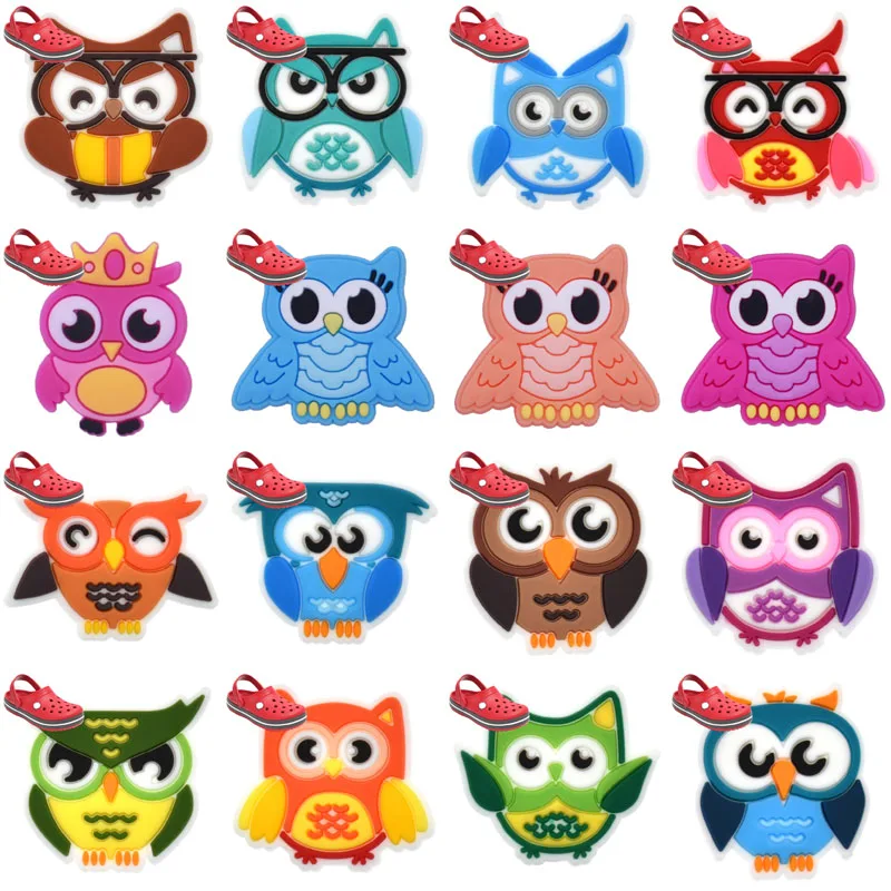 

1pcs Pins for Crocs Charms Shoes Accessories Owl Decoration Jeans Women Sandals Buckle Kids Favors Men Badges Boy Girl Gift