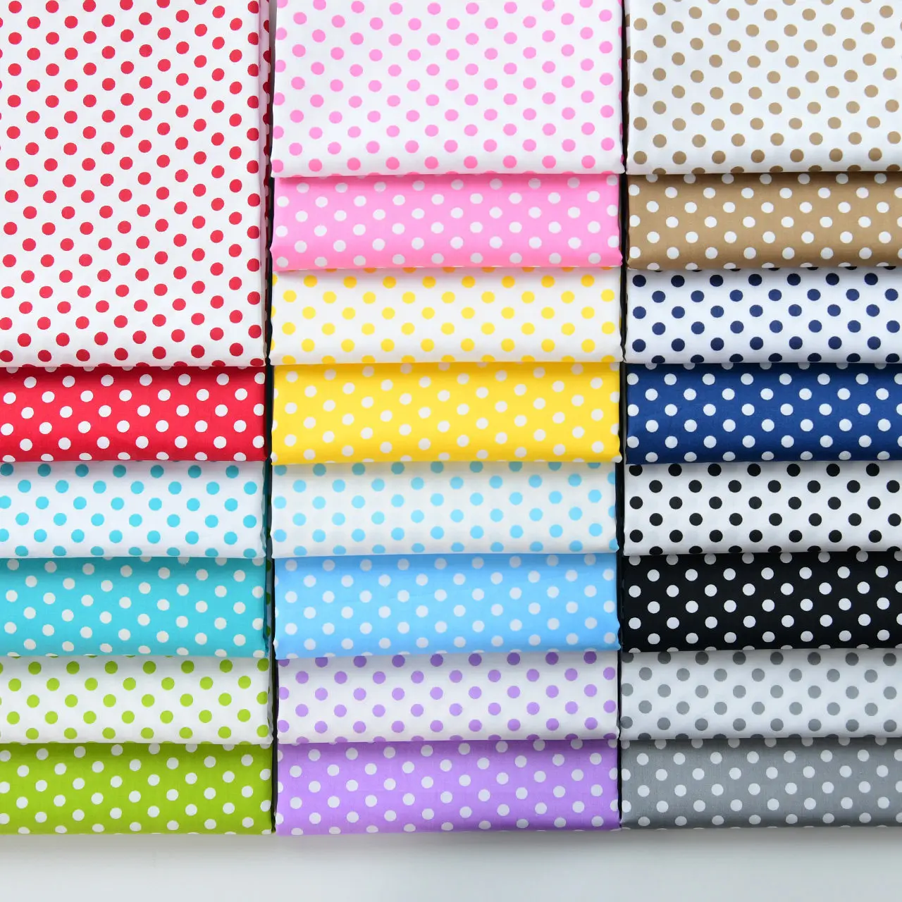 Premium Pure Cotton Twill Fabric Colorful Polka Dot Printed Soft Breathable For Diy Craft Dress Shirt Blouse Sewing Material