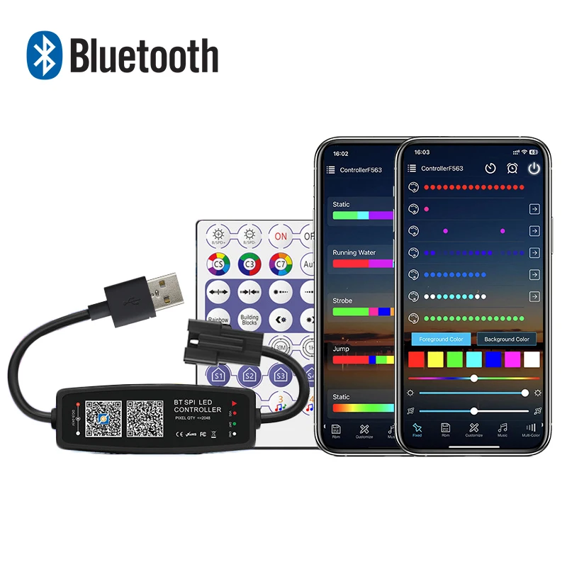 WS2811 WS2812B LED Controller Bluetooth Music With MIC For SK6812 WS2812 Pixel LED Strip Light APP 24/28Keys Remote DC5-24V