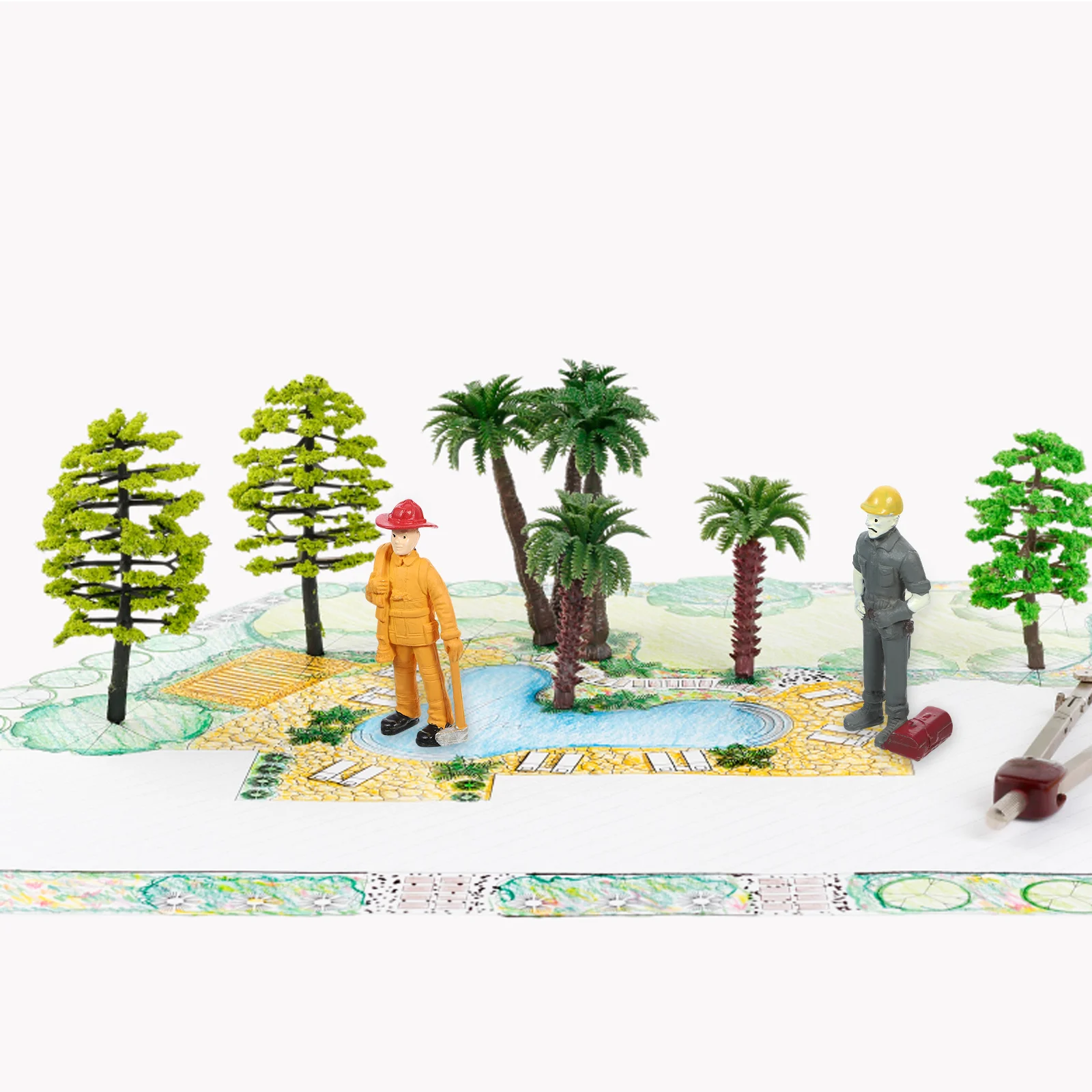 Scene Decoration Layout Models People Scale Landscape Figures Painted Little Toys