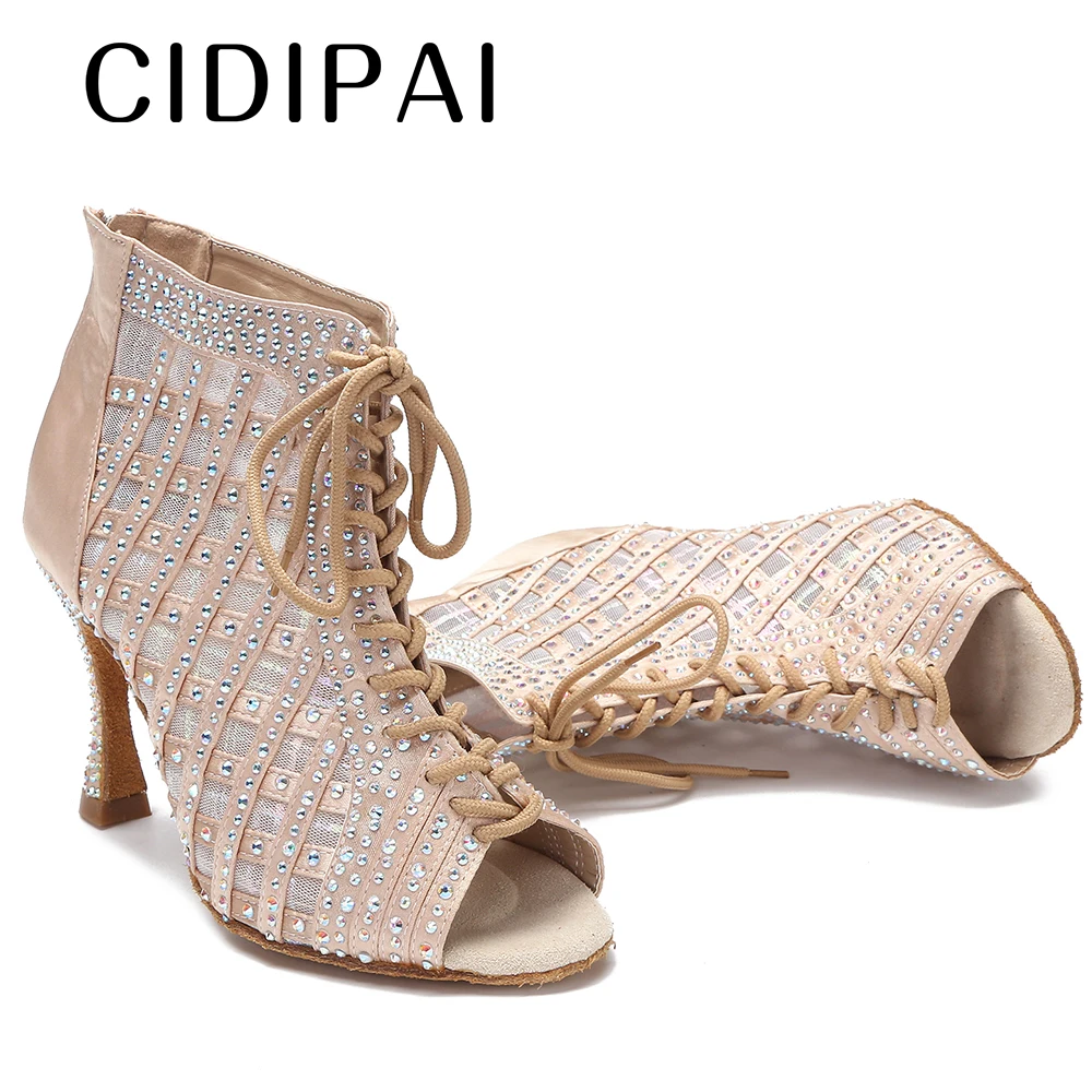 CIDIPAI Dance Shoes For Women Soft Soles Latin Dance Shoes Ballroom Dance Boots Tango High Heel Party Performance Shoes Salsa