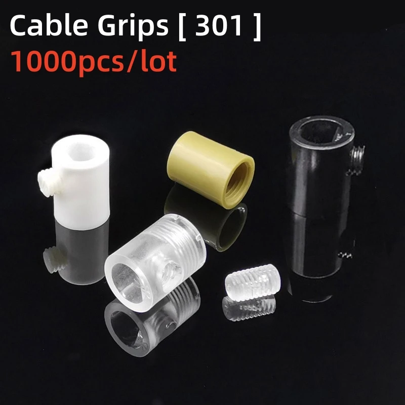 

1000pcs/pack 301 Pendant lamp wire lock cable plastic cable grips white black transparent lamp accessories #301 Wire Cord Grips
