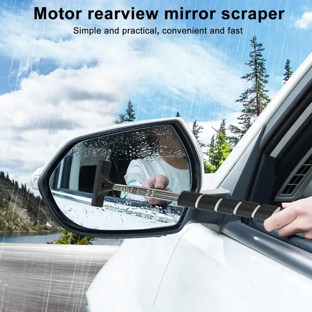 

Upgraded Car Glass Wiper Stainless Steel Telescopic Car Rearview Mirror Wiper with Soft Sponge for View for Car for Visibility