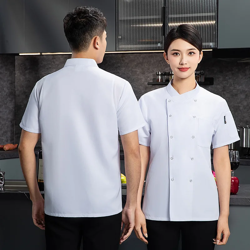 Restaurant occidental boulangerie pâtisserie été travail uniforme restauration Steakhouse Restaurant cantine Chef uniforme mince à manches courtes moi