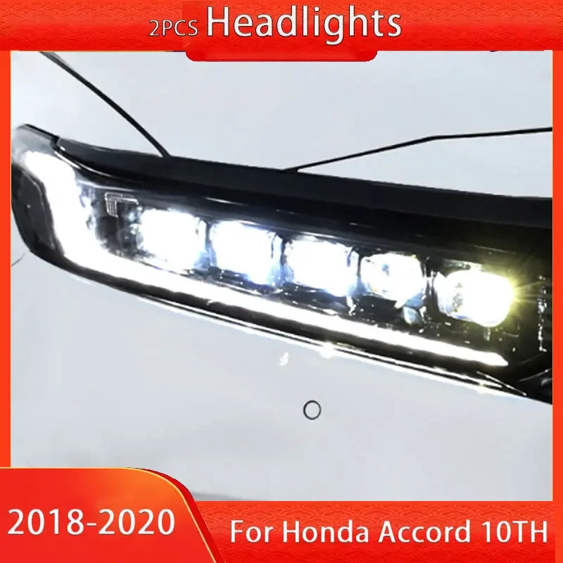 

Фара для нового Honda Accord G10, светодиодная фара 2018-2022, фары Accord DRL, указатель поворота, дальний свет, линза проектора «ангельский глаз»