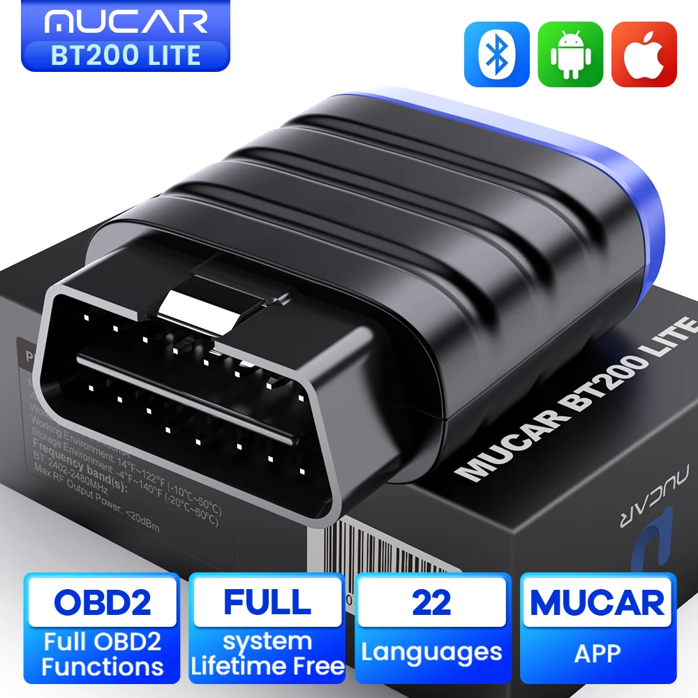 

MUCAR BT200 Lite OBD2 сканер все системы диагностический инструмент проверка двигателя автоматический считыватель кодов бесплатно