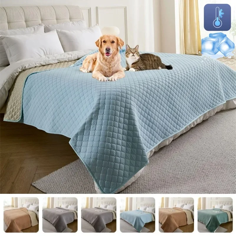 

Dog Cooling Mat Summer Cold Bed Cover for Small Medium Dogs Cats Durable Sofa Blanket Ice Pad Mattress Protector Pet Accessories