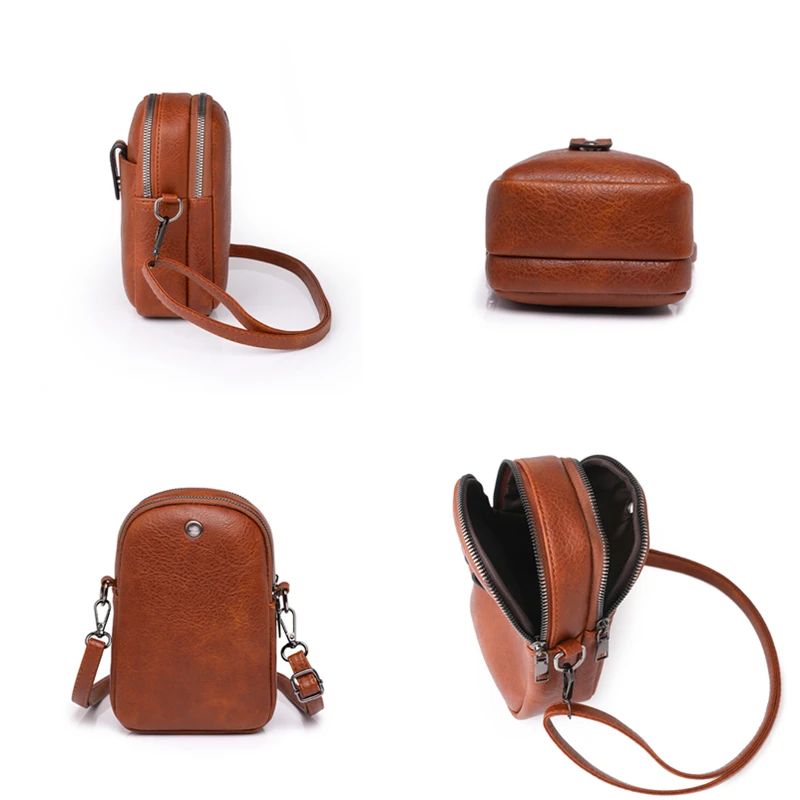 Luxury Leather Women\'s Bag Messenger Bag Female Handbag Purse Girls Phone Bag Fashion PU Leather Small Shoulder Crossbody Bag