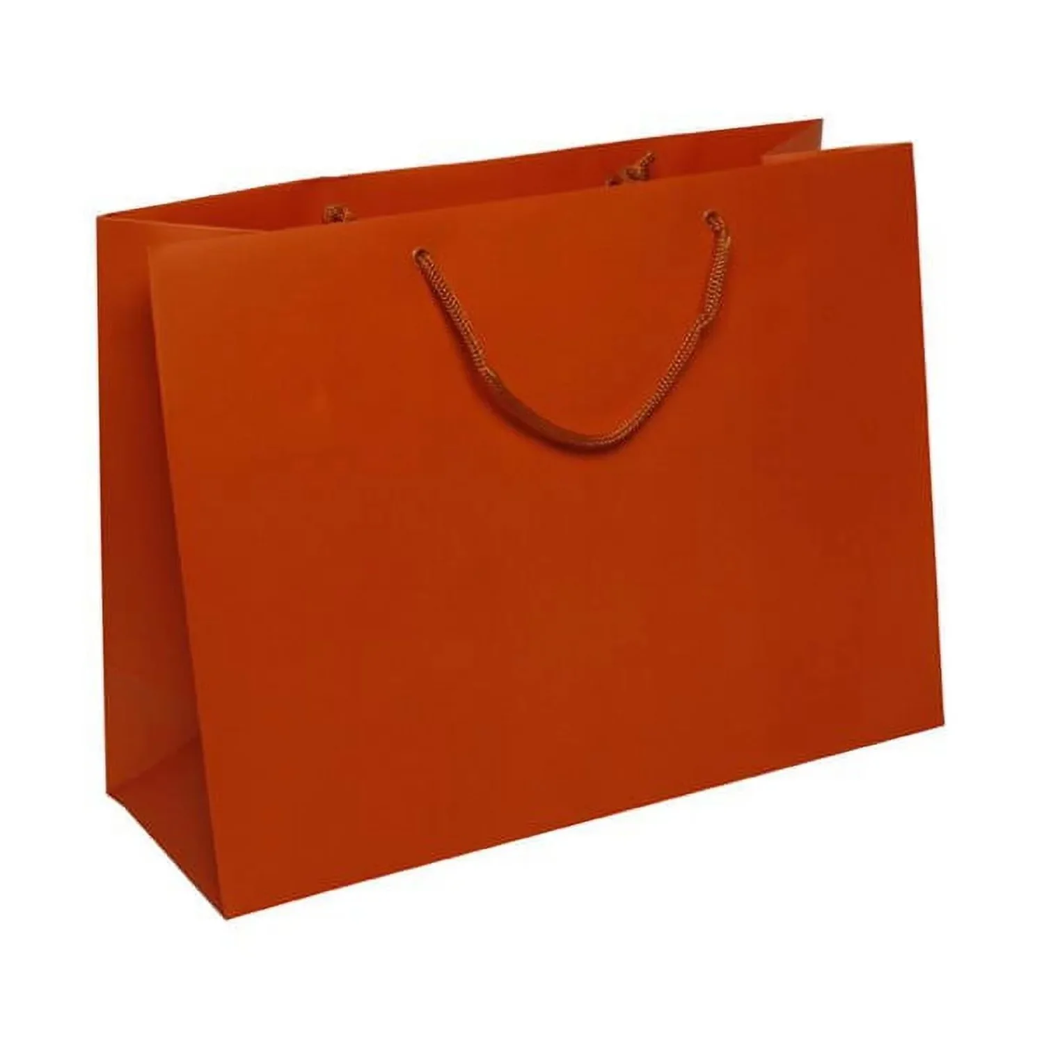 JAM Paper Matte Gift Bags, 16 x 12 x 6, Orange, 100/Pack, X, Large Horizontal