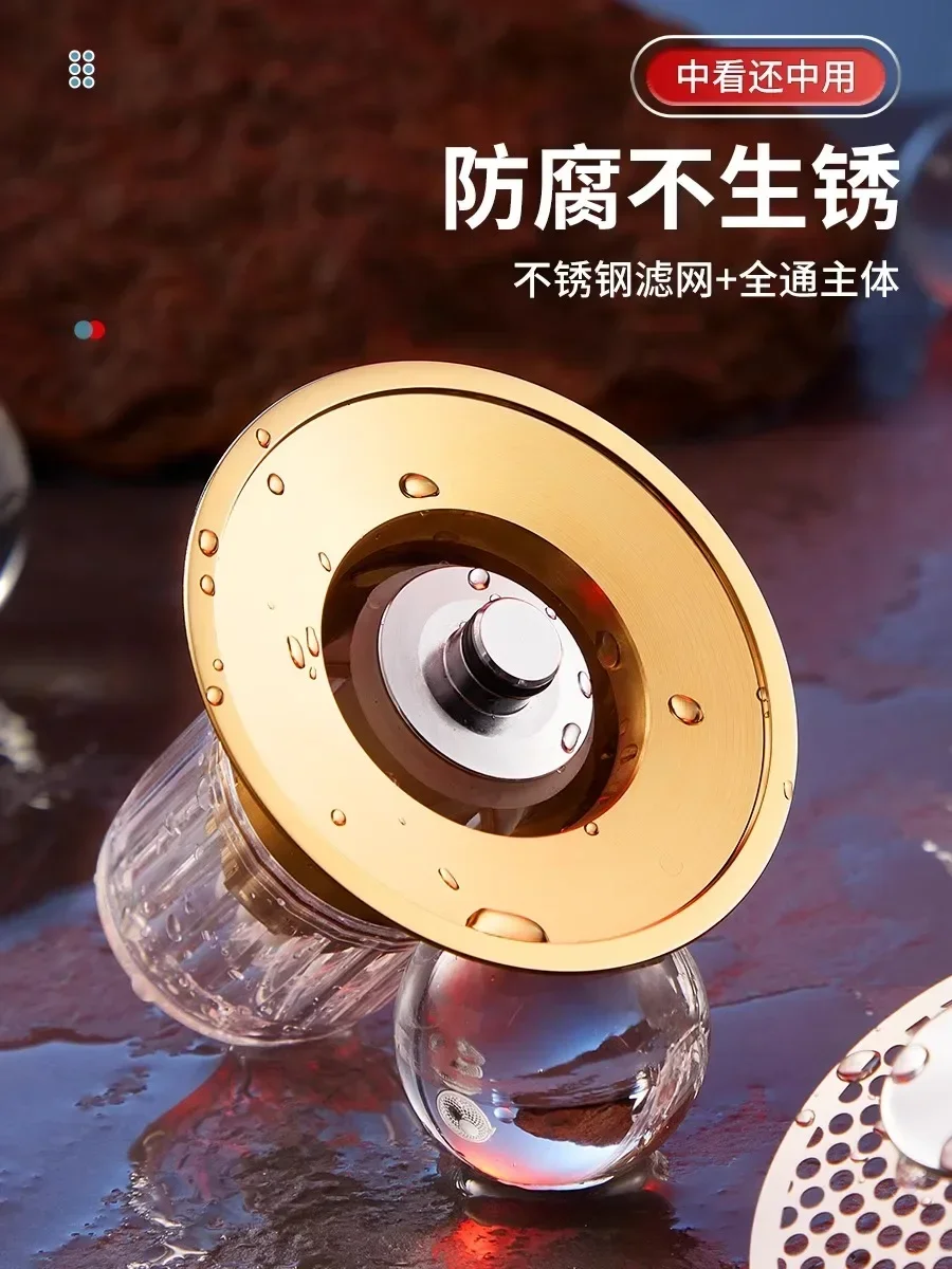 Brass wash basin leakage plug basin pipe sewer channel pool anti-blocking filter artifact
