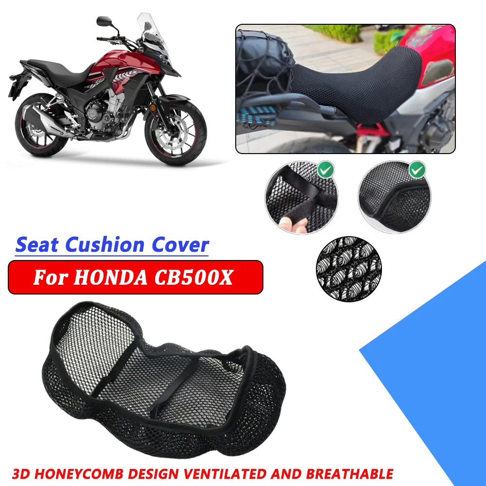 For HONDA CB500X  CB 500X 3D Breathable Mesh Motorcycle Seat Cover Scooter Seat Covers Cushion Anti-Slip Cover Grid Seat Cover