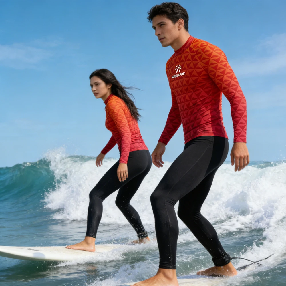 Men's and Women's Long Sleeve Surfing Clothing Rash Guard Swim Shirt High Quality Surf Clothes Sportswear for Water Sport