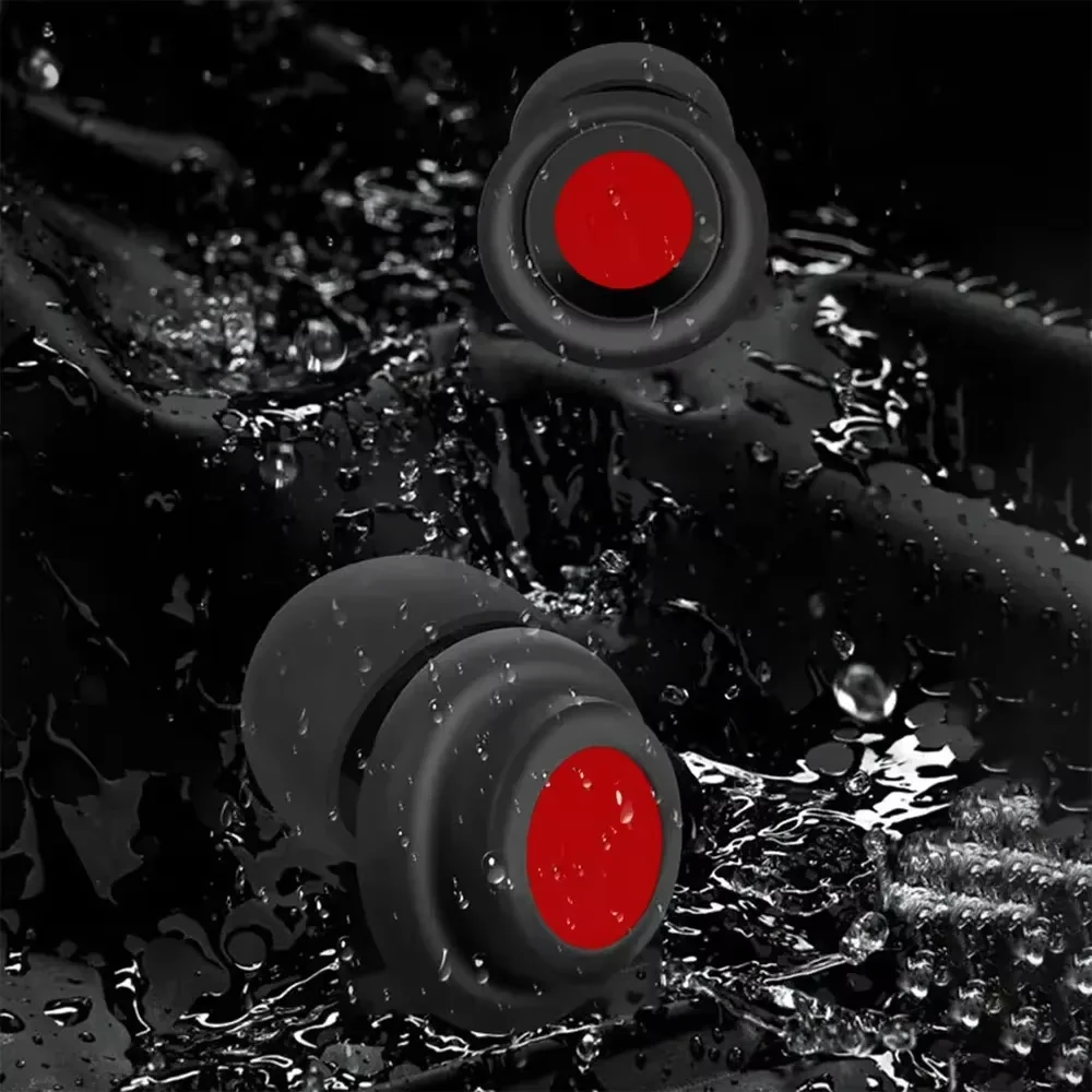 Soft Reusable Soundproof Ear Plugs Silicone Lanyard Swimming Sleeping Noise Reduction Earbuds for Learning Concerts Motorcyclist