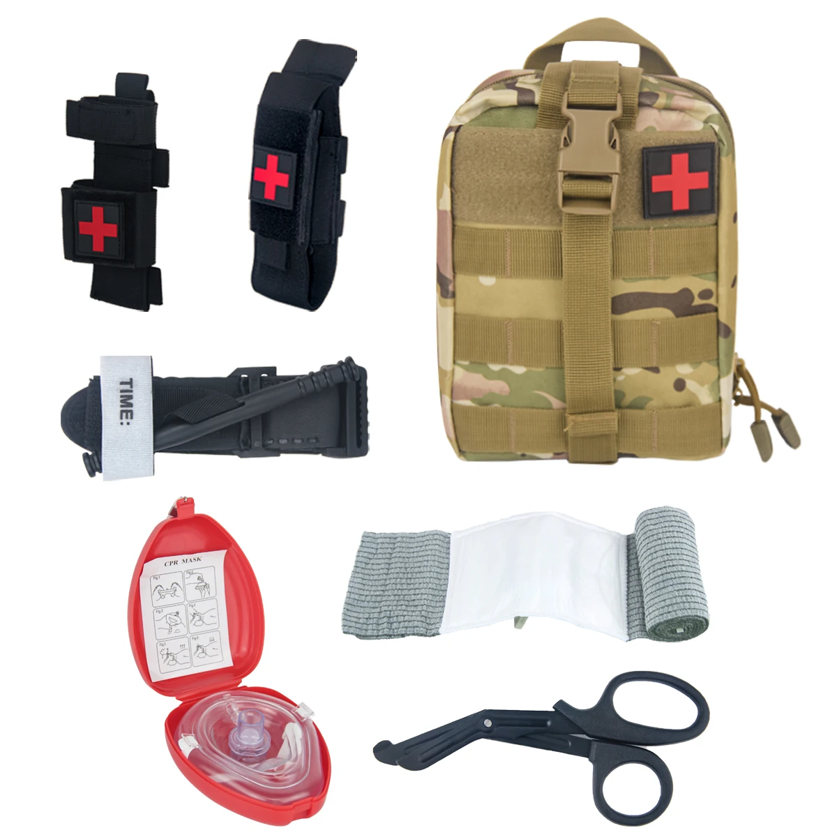 Survival Gear and Equipment Survival Kit First Aid Medical Kit Pouch Emergency Survival Gear for Molle Car Travel Hiking camping