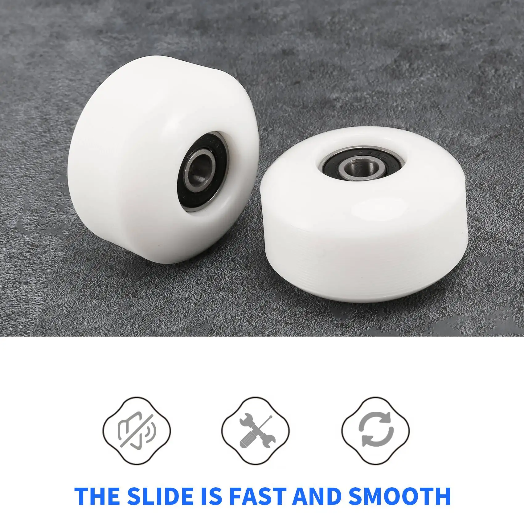 Skateboard Wheels with Bearings 52x30mm Street PU Wheels Skateboard Parts Cruiser Longboard Wheels (Set of 4) White