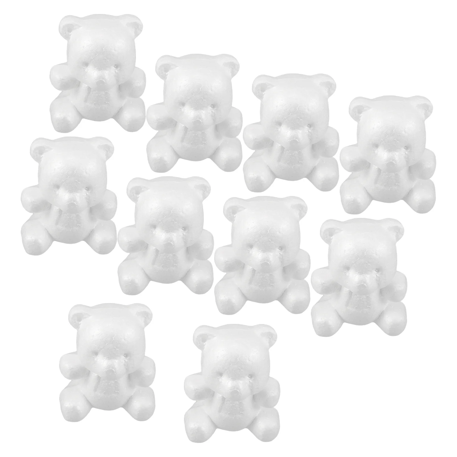 

10Pcs Foam Bear Shaped Polystyrene Craft Blank White 12cm DIY Painting Decoration Floral Arrangement Art Supplies